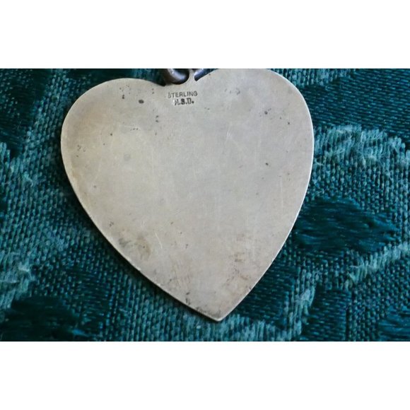 Big Link Sterling Silver Charm Bracelet Large Engraved HSB Heart Charm Edna 1943 - Picture 3 of 7